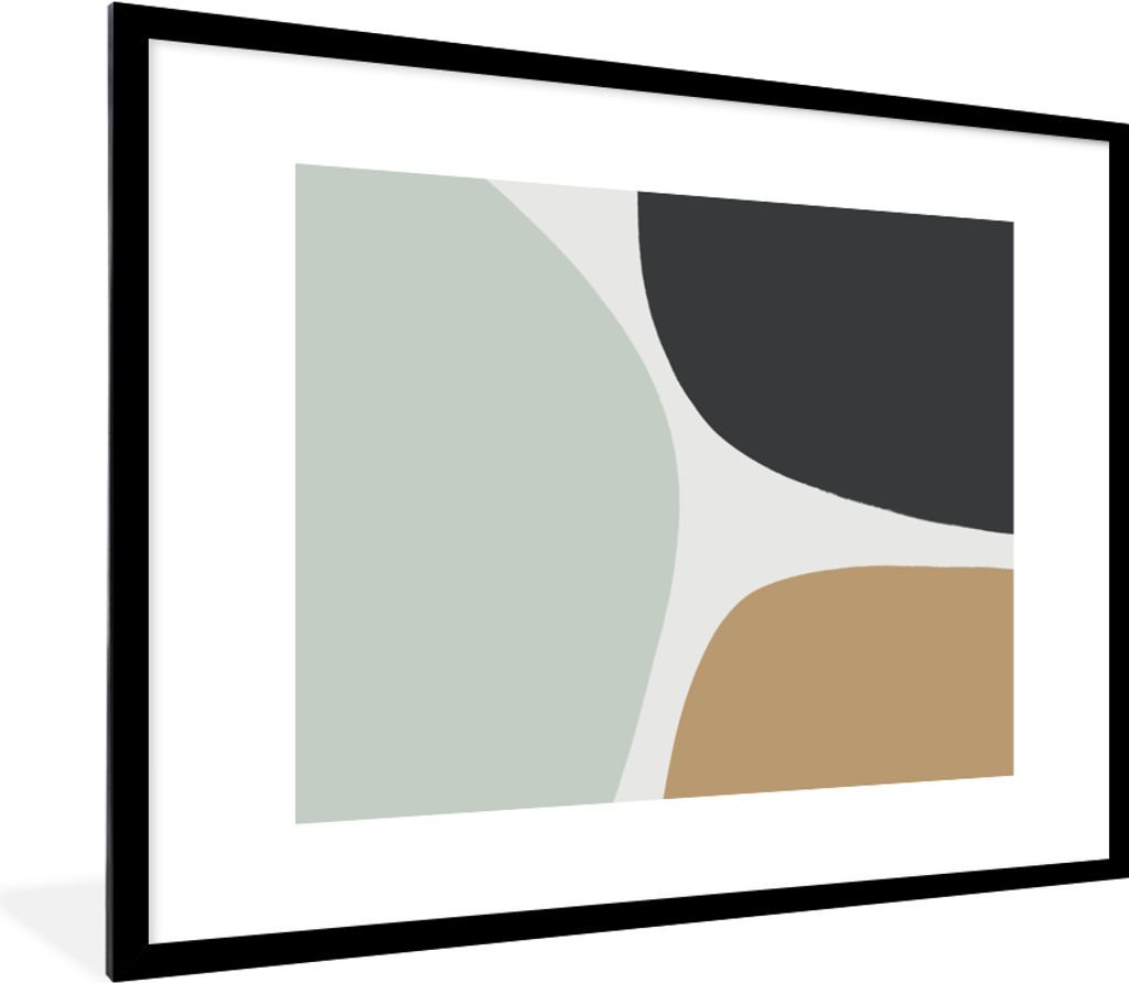 MuchoWow Gerahmtes Poster Pastell - Minimalismus - Gestaltung 80x60 cm - Poster mit Schwarzem Bilderrahmen Wandposter Rahmen Foto Bilder - Schlaf...