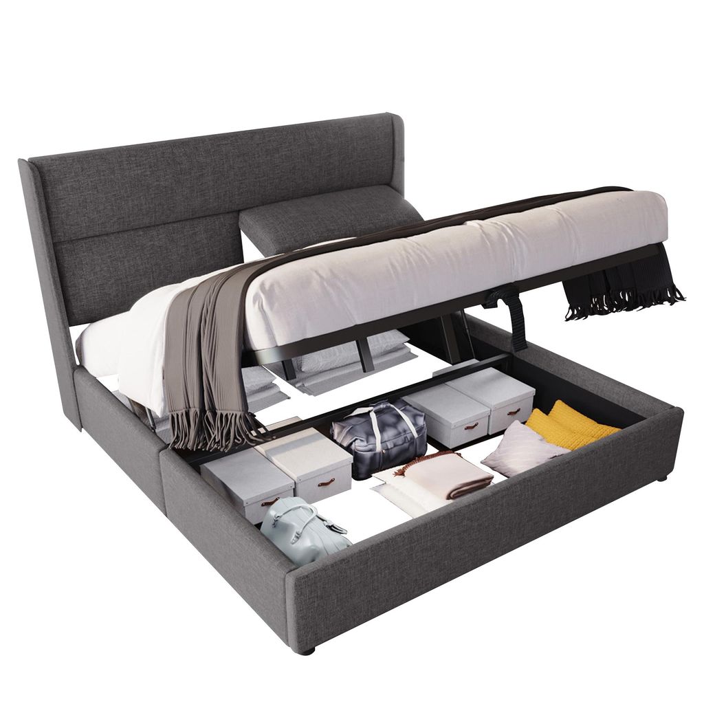 Polsterbett, 160x200 cm, Doppelbett mit Lattenrost und Produktbild 