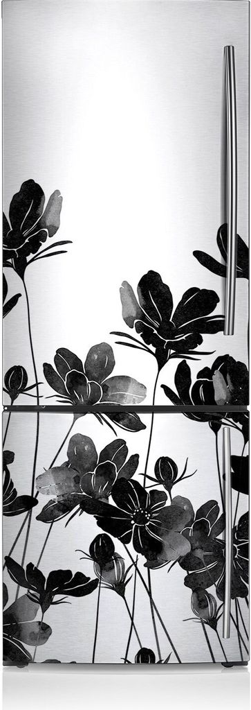 Kühlschrank Aufkleber Kühlschrankmagnete Dekoration Kühlschrankfolie 60x180 cm - Schwarze Wiese.