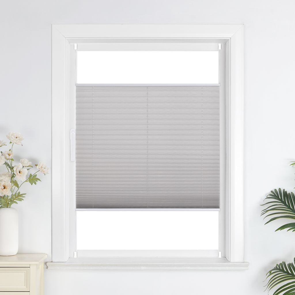 Joyswahl Plissee ohne Bohren Plissee Klemmfix Sichtschutz BxH: 65x130cm Grau Jalousie Faltrollo Plisseerollo Rollos Verdunklung Sonnenschutz
