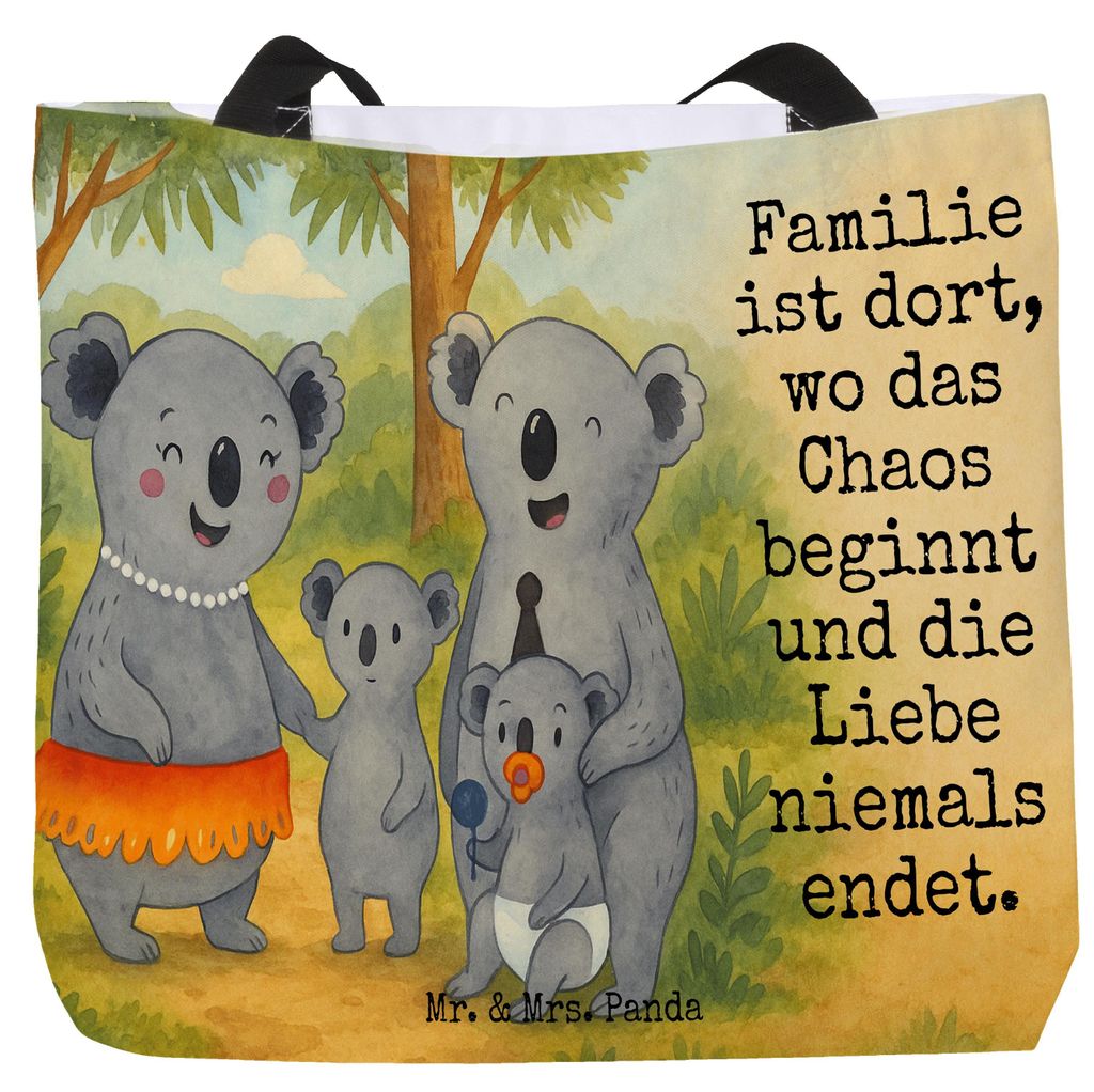 Mr. & Mrs. Panda Tote Bag Koala Familie Design - Weiß - Geschenk, Kinder, Muttertag, Schultasche, Family, Mama, Tasche, Strandtasche, Papa, Reiset...