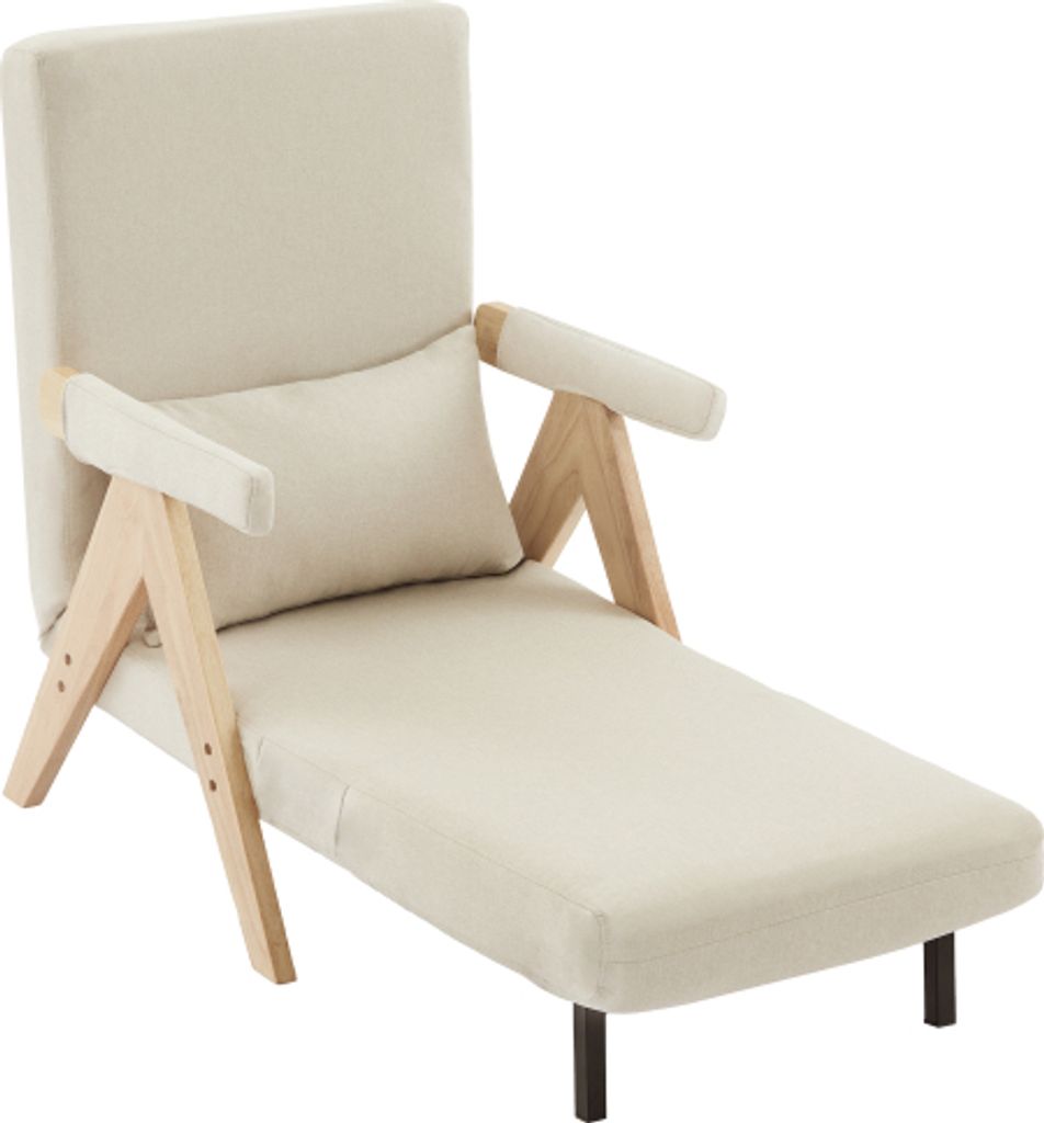 3-in-1 Umbausessel Beige Schlaffunktion Umbaubares Schlafsofa Gepolsterter Klappsessel Loungesessel Einzelbett Wohnzimmer Schlafzimmer Buero Wohnung