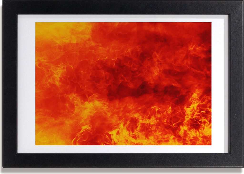 Bild 30x20 MDF-Rahmen, Wandkunst Flammen