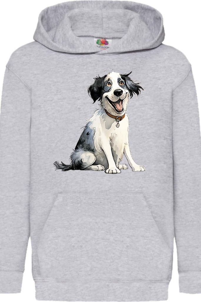 Kinder Kapuzenpullover Funny Dogs Breeds Landseer Dog Breed, 9-11 Jahr - 140 / Grau