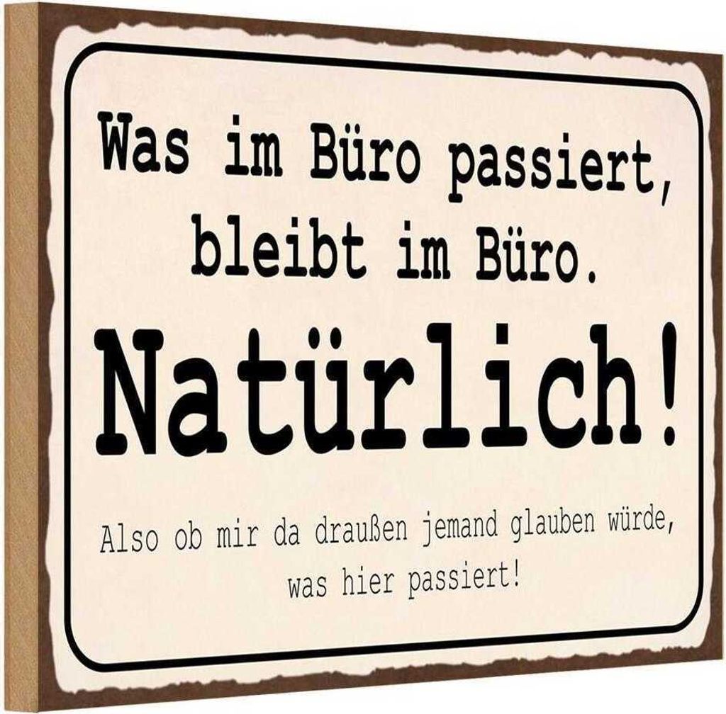 vianmo Holzschild 20x30 cm was im Büro passiert bleibt Beruf Arbeit