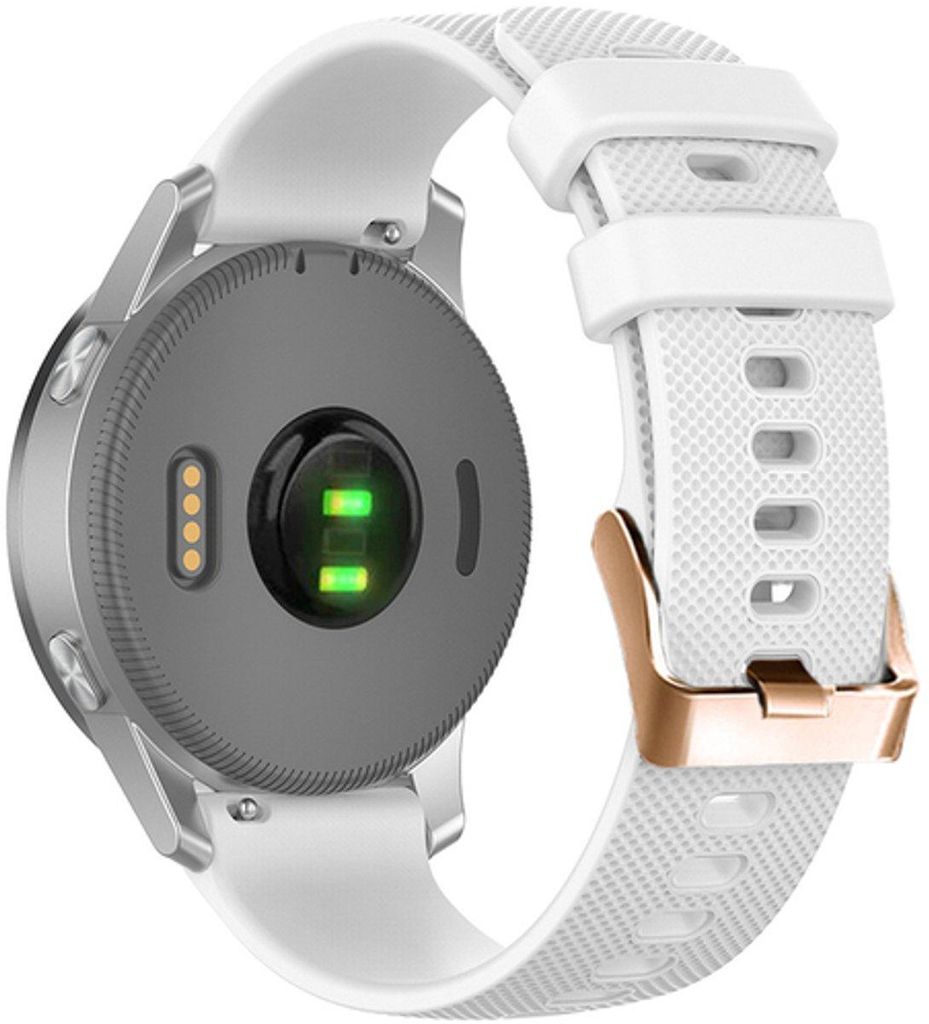 FFO2World 18-mm Silikon-Smartwatch-Armband – Für Garmin Vivoactive 4S, Venu 2S/3S/4 (41 mm), Forerunner 255S/265S & Huawei Watch GT 5/6 – Weiß