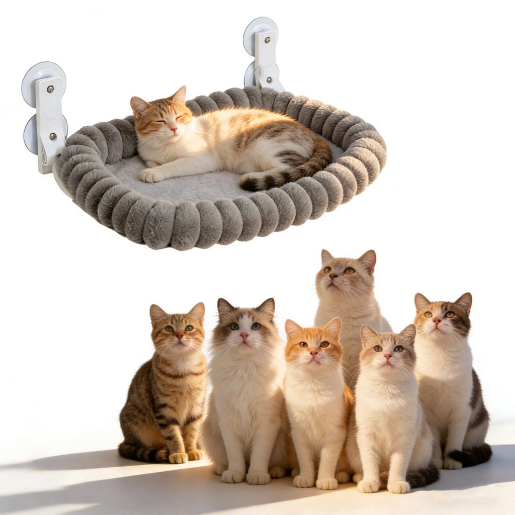 STILVORA Katzenbetten, Katzen Hängematte mit Saugnapf, Produktbild 