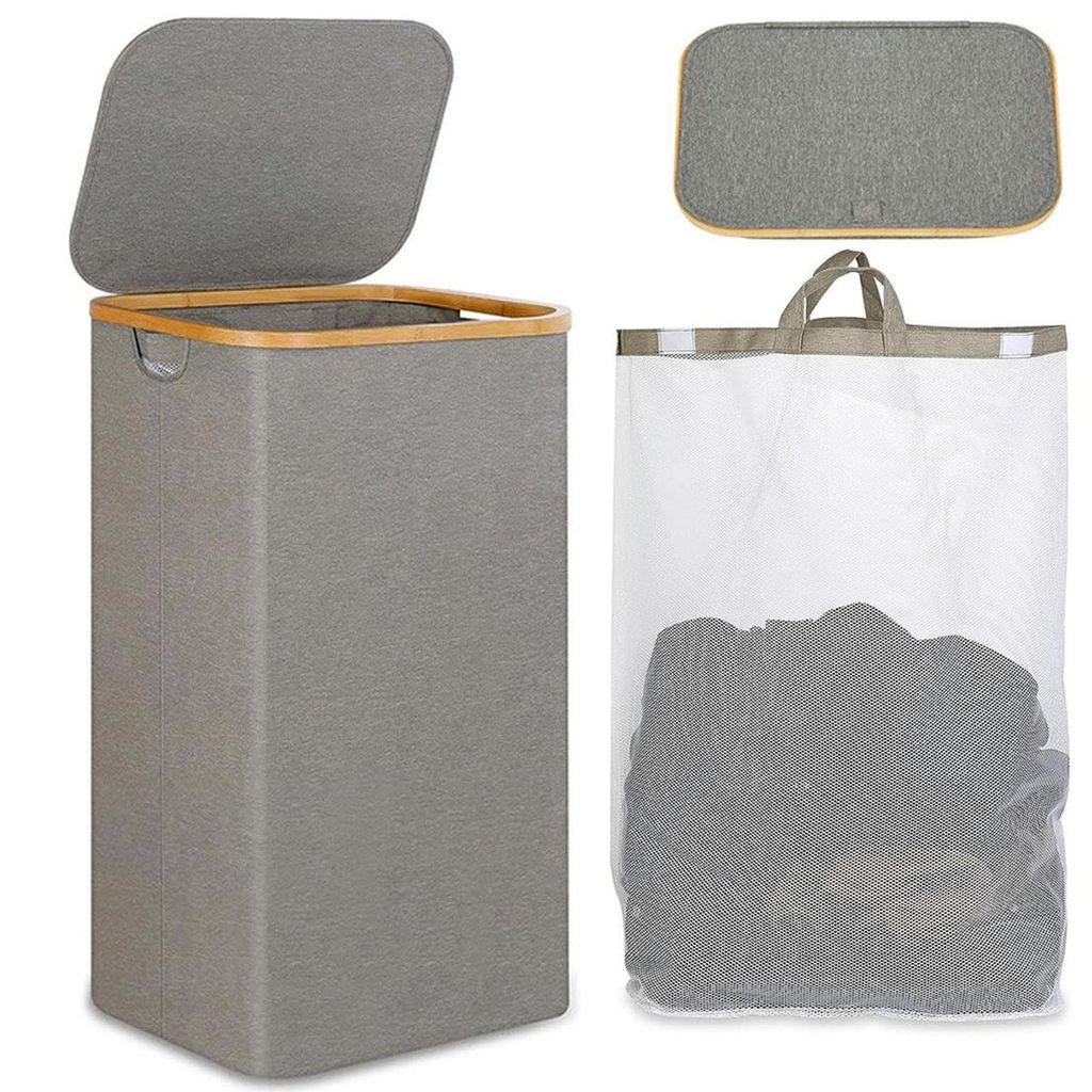 Wäschekorb Wäschesammler mit Deckel Laundry Baskets Waschesammelbox Wäschetonne,100L Große Speicherkapazität Faltbarer Wäschekorb,für Waschk...