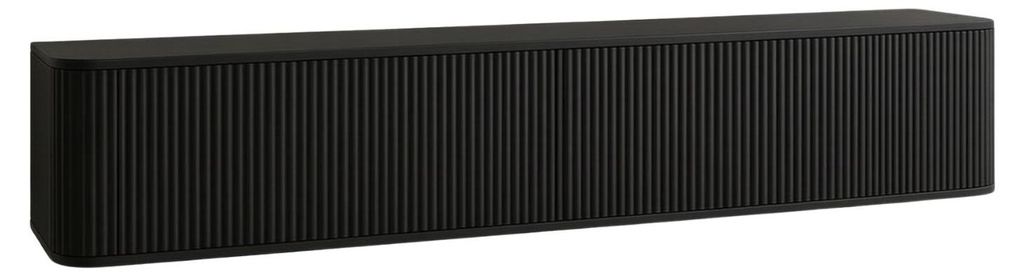 Geriffelter hängender TV-Schrank, 170x34x33 cm, Schwarz Produktbild 