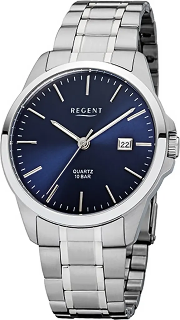 Montre de bureau homme Regent argentée en acier pour un style élégant