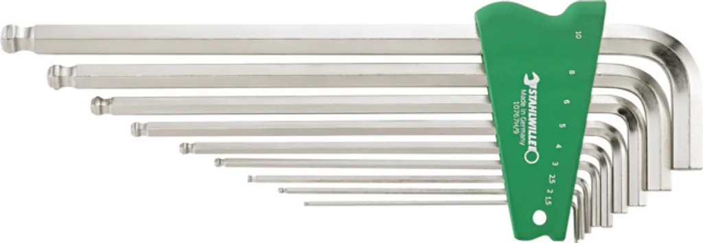 Stahlwille 10767H/9 Jeu de 9 Clés Mâles Coudées à Tête Sphérique 1,5-10mm