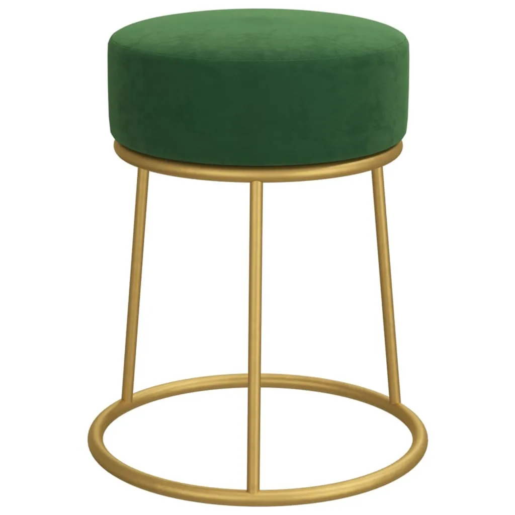 SYFAX™ Sgabello Rotondo in Velluto Verde - Stile Naturale e Moderno - 3