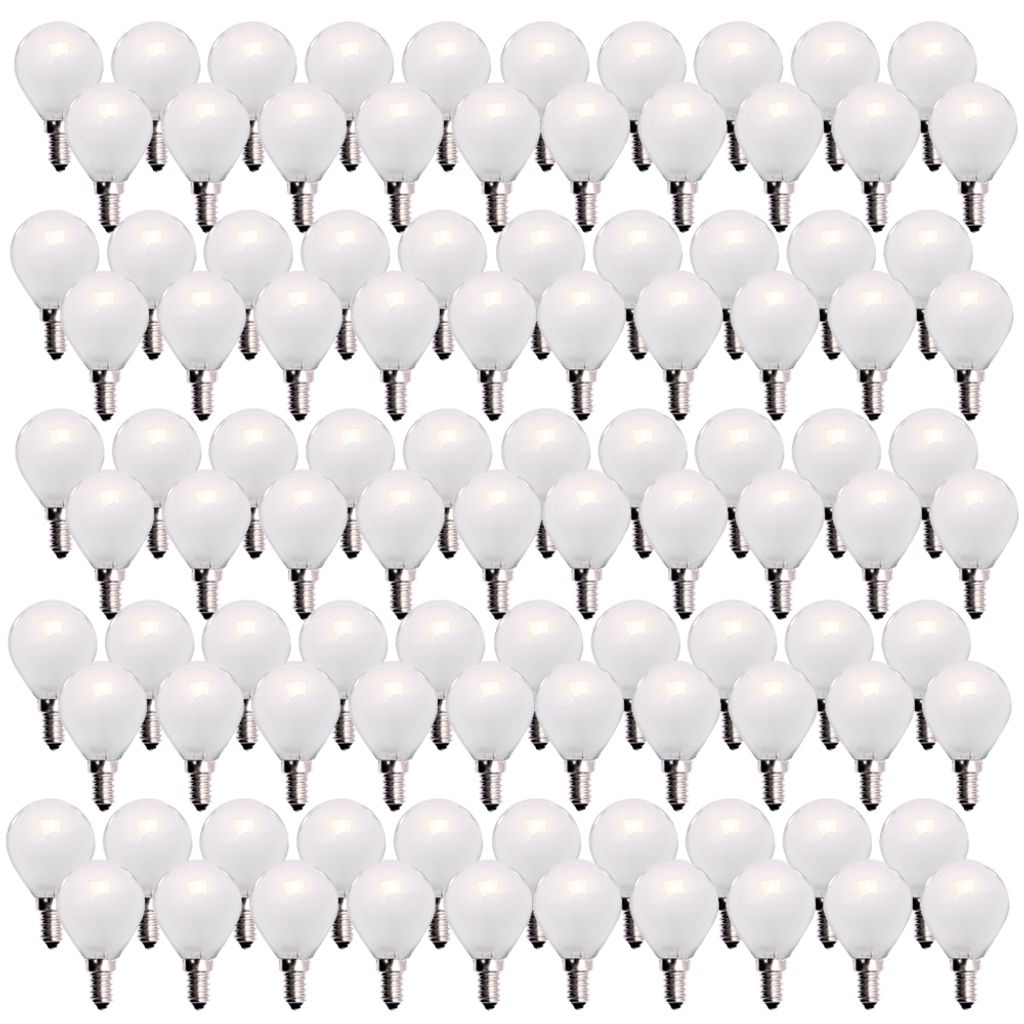 100 x Leuci Glühbirne Tropfen 40W E14 MATT Glühlampe 40 Watt Glühbirnen Glühlampen