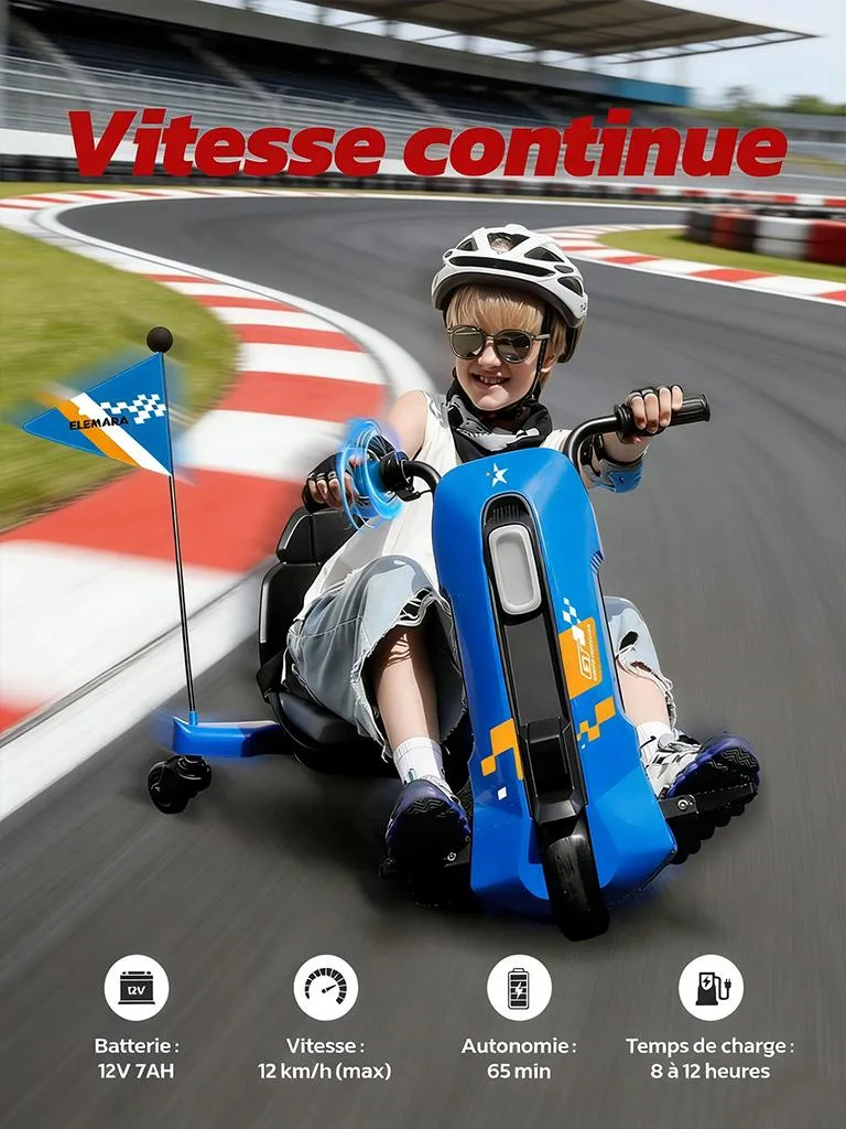 Kart de Drift Électrique 12V à Vitesse Variable et Connexion Bluetooth - 2