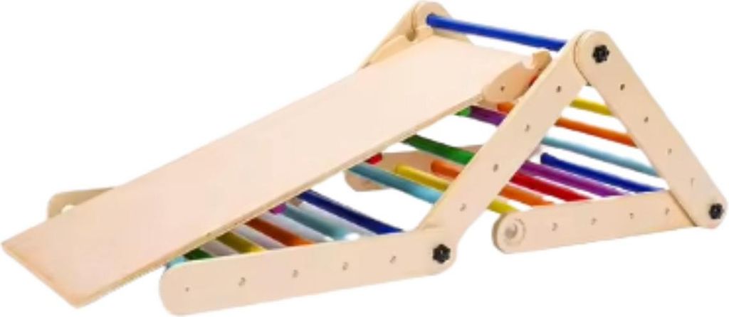 Bolt Edge 3-in-1 Klimgym – Aufklappbares Dreiecks-Spielgerät für Kinder – Klettergerüst, Rutsche & Schaukel – Multicolor