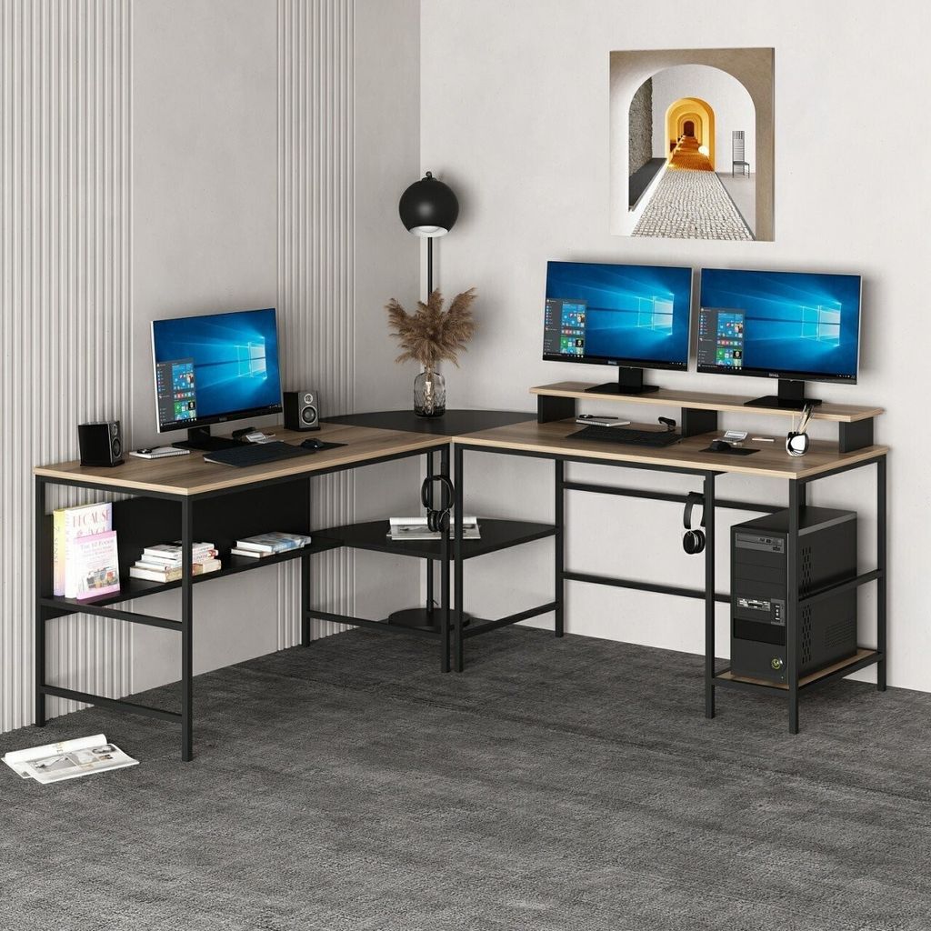 Skye Decor, Greta L Matte - Black, Schreibtisch, Dore, 100 % MELAMINBESCHICHTETE SPANPLATTEN, 180 x 60 x 74 cm