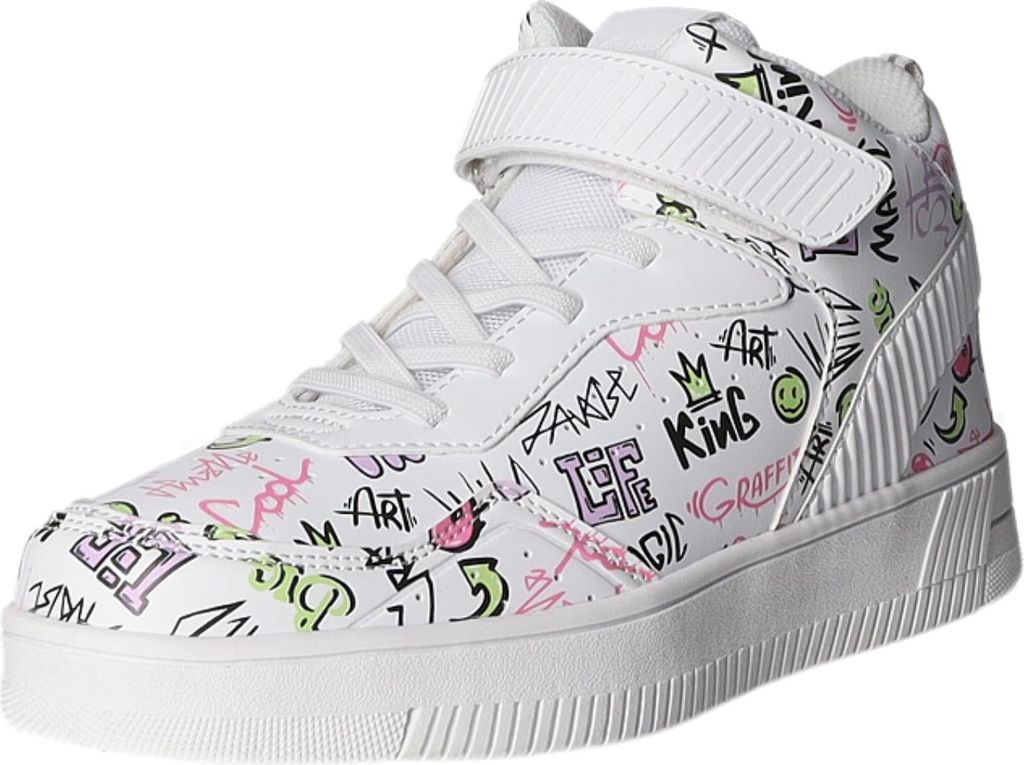 Sneakers Kinder-Mädchen-Sneaker Weiß-Mehrfarbig, Farbe:weiß, EU Größe:33