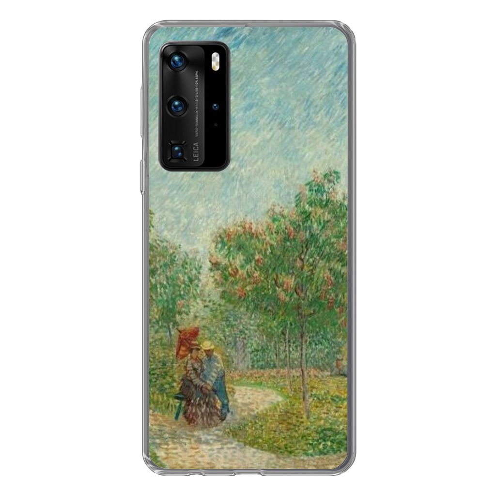 MuchoWow Handyhülle Schutzhülle Hülle für Huawei P40 Pro Garten mit Liebenden - Vincent van Gogh Silikon Softcase Handy Hülle - Schutz