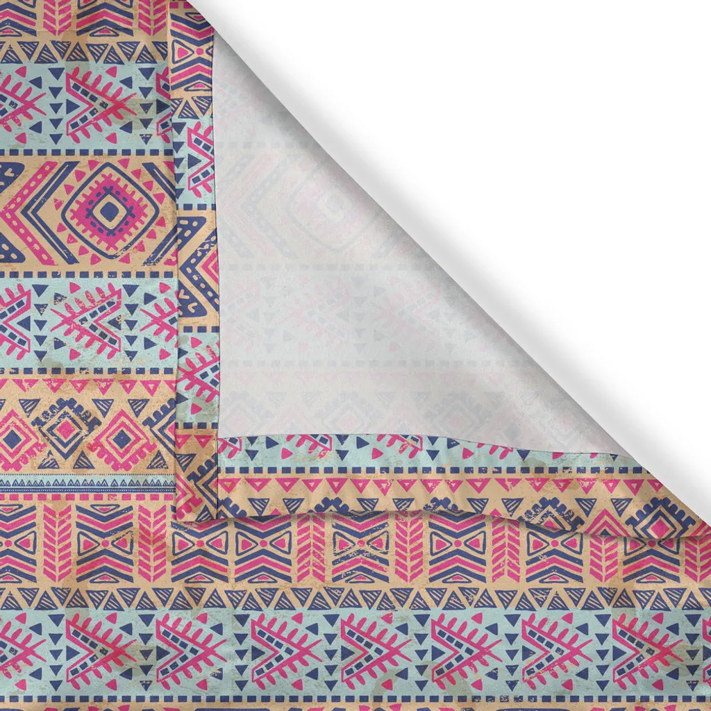 Rideau ethnique bleu indigo 280x175 cm en tissu de haute qualité à œillet - 5