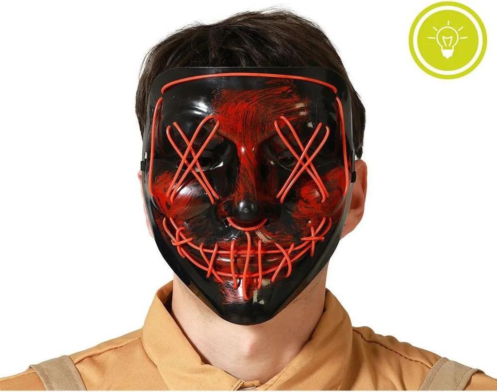 Atosa Halloween-leuchtmaske Rot  Rot One Size Produktbild 