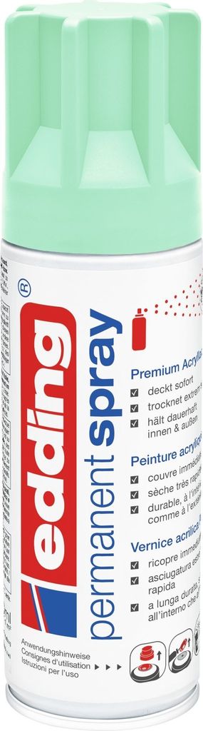 Acryl-Farblack Permanentspray edding 5200 neo mint Packung mit 6 Stück