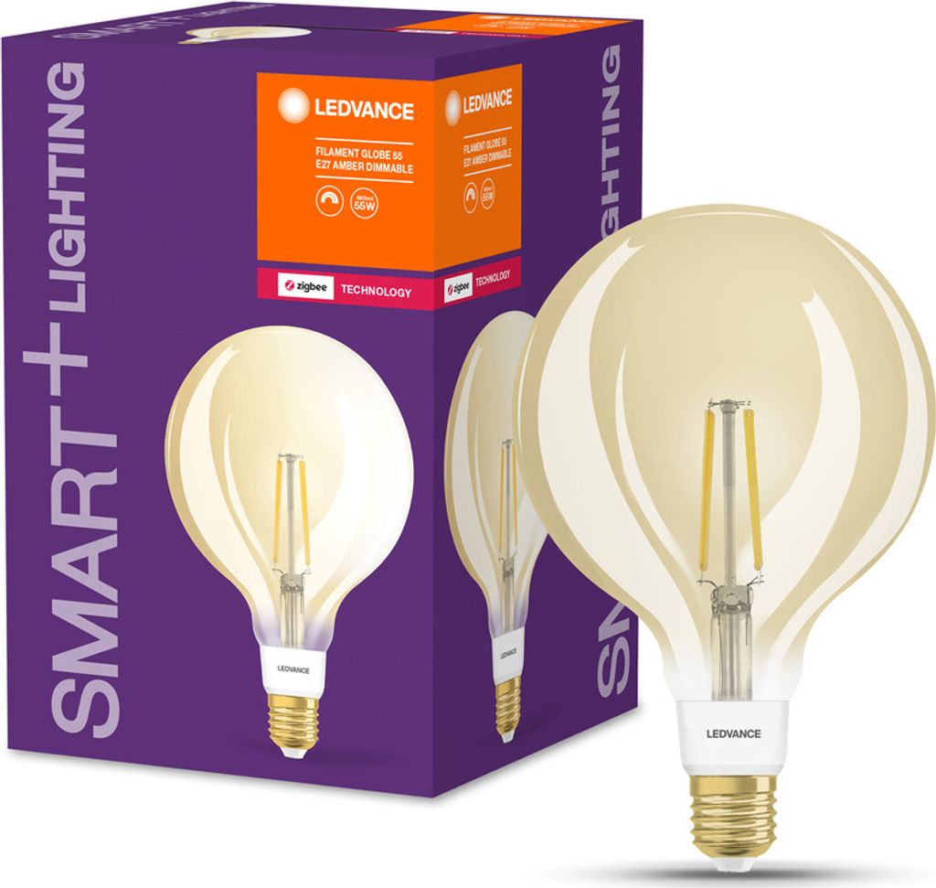 Ledvance Smart + LED Filamento G120 Globe 6W = 55W E27 Oro Imagen del producto 