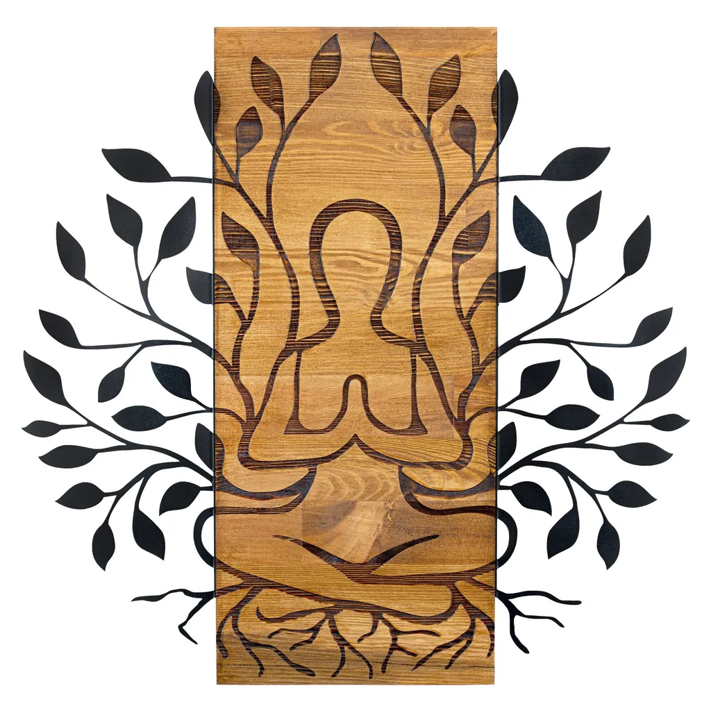Decorazione da Parete Meditazione Wallity | Metallo Nero 58x57.5 cm - 3
