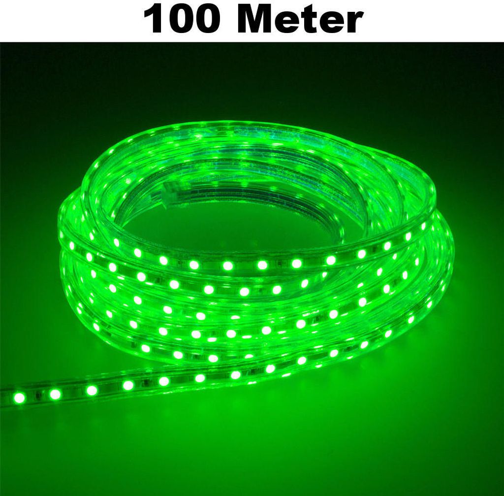 Leuchtstreifen SMD2835 60 LED/Meter LED Strip Stripe Lichtleiste Lichterkette Lichtband Lichtstreifen Band Grün 100 Meter Länge Komplett Set