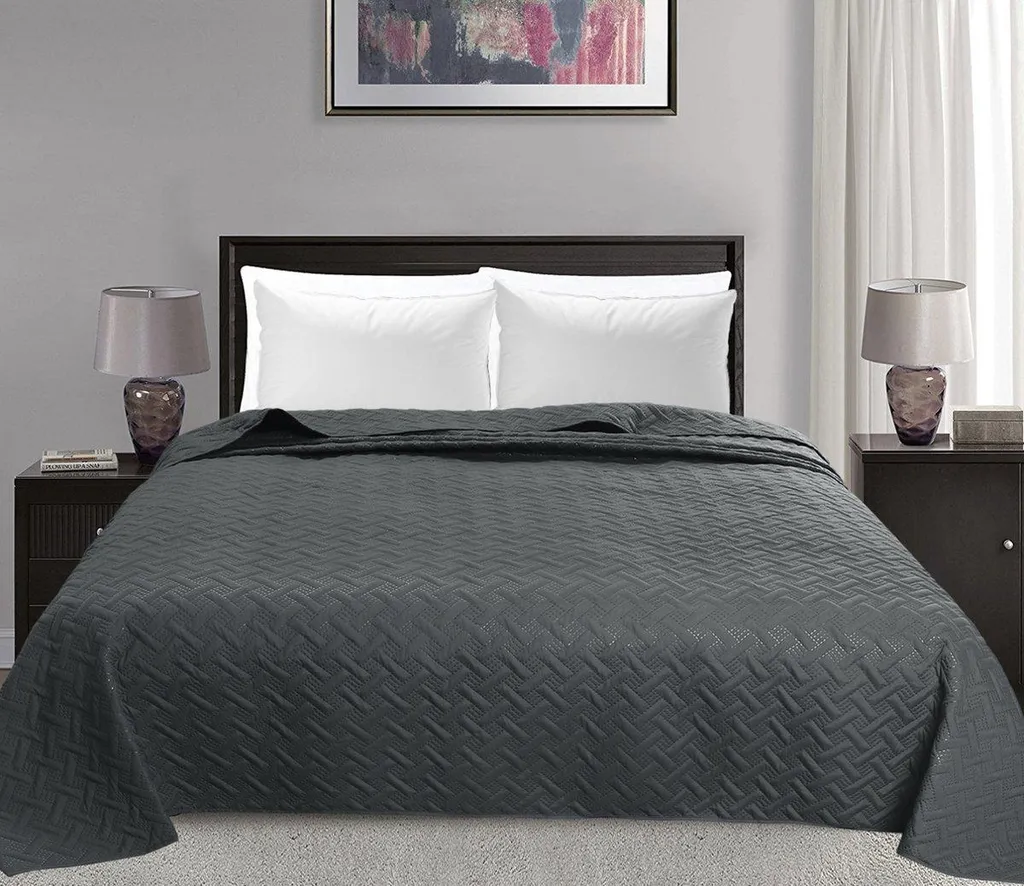 Copriletto 240x260 Grigio Scuro Matrimoniale - Resistente e Lavabile