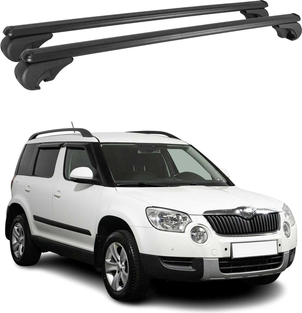 Dachträger für Skoda Yeti 2009-2017 Gepäckträger Grundträger Alu Schwarz 2x