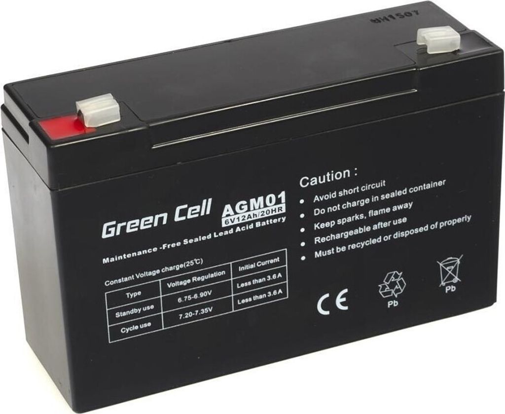 Green Cell AGM Battery 6V 12Ah - Batterie - 12.000 mAh, Zdjęcie produktu 