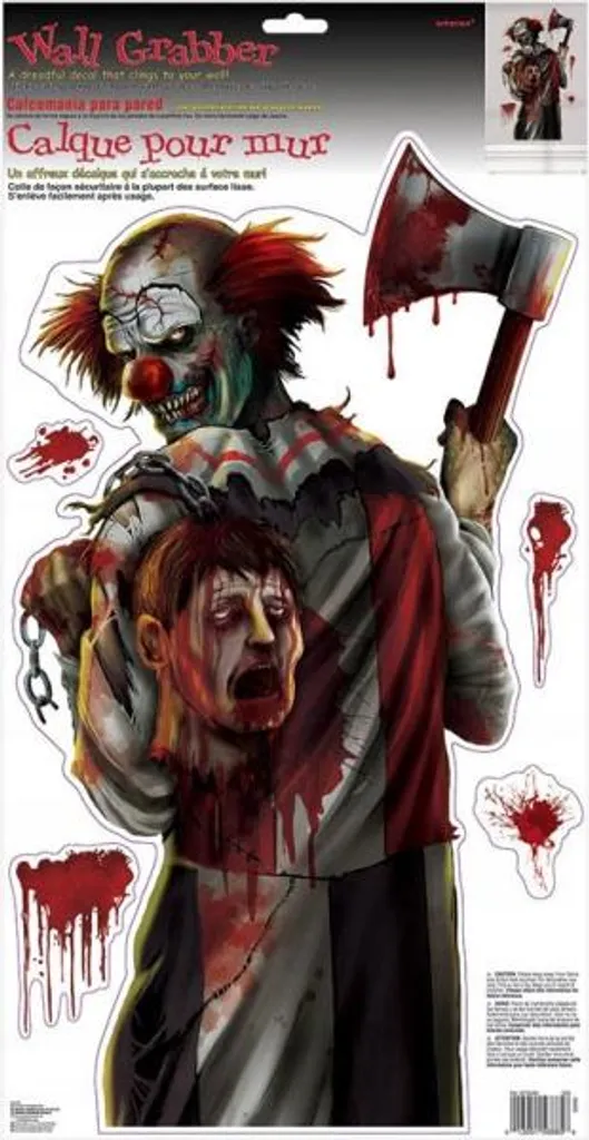 Halloween Horrorclown autocollant set 5 pcs - Décoration Horreur 52x25cm