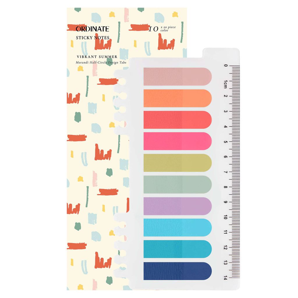Ordinate-Vibrant Summer(Half-Circle Design) Sticky notes | Transparente Haftnotizen | Haftmarker, Page Marker | Klebezettel set