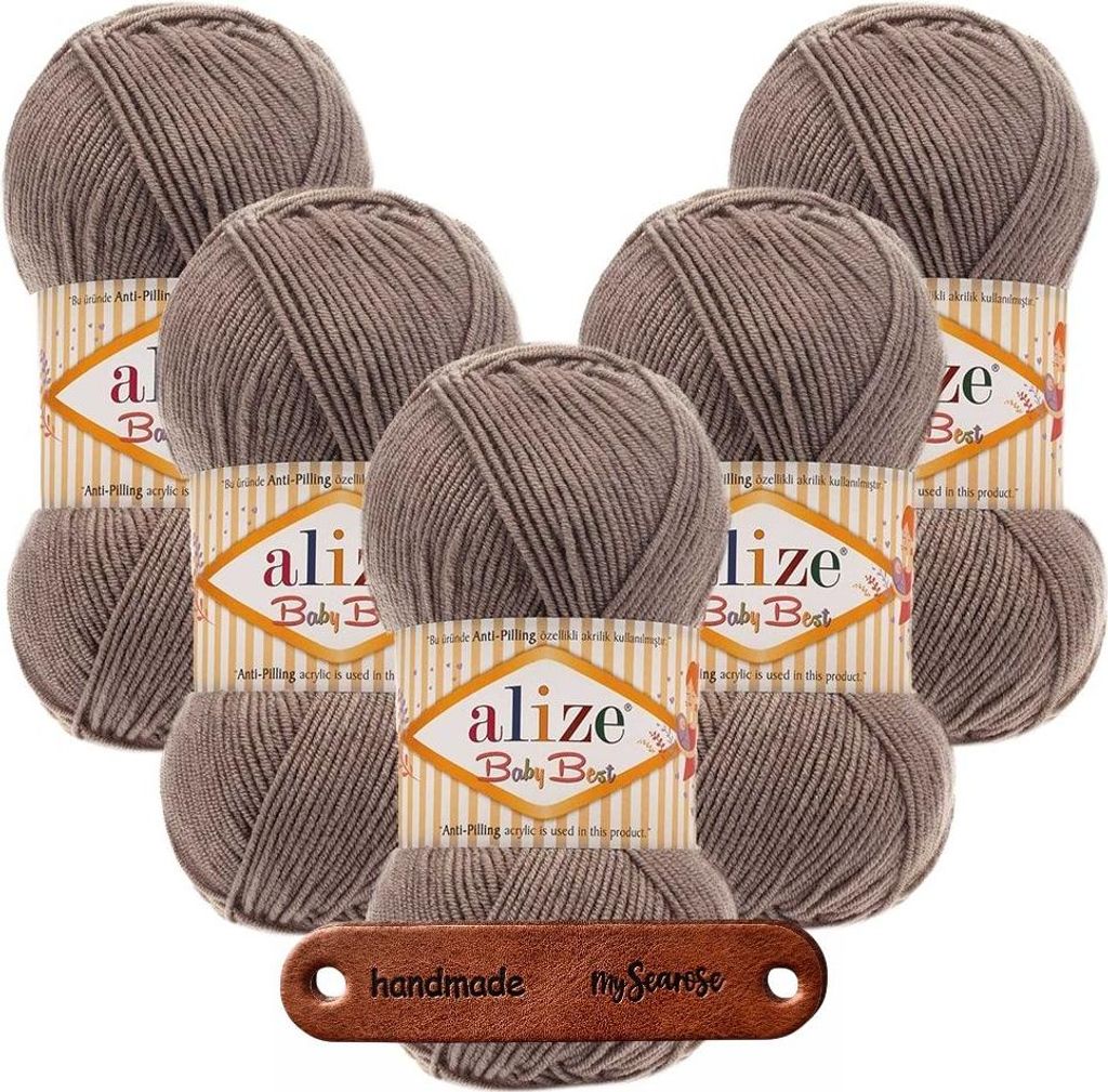 5 x ALIZE Baby Best 534 Light Brown mit Label Produktbild 