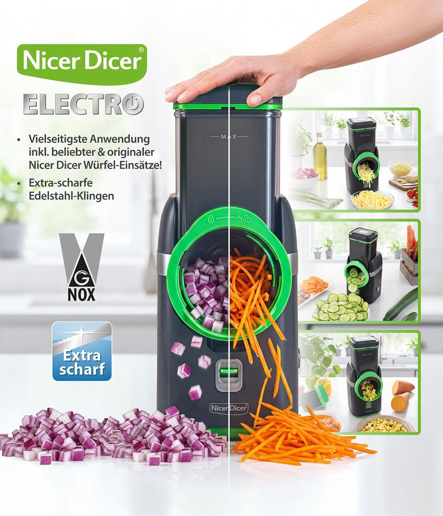 Nicer Dicer Electro Gemüseschneider Deluxe Set 32 tlg