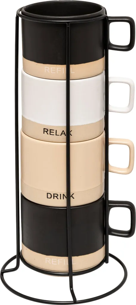Secret de Gourmet Set 4 Bicchieri Luca 24cl Rack - Tazze Colazione Glam