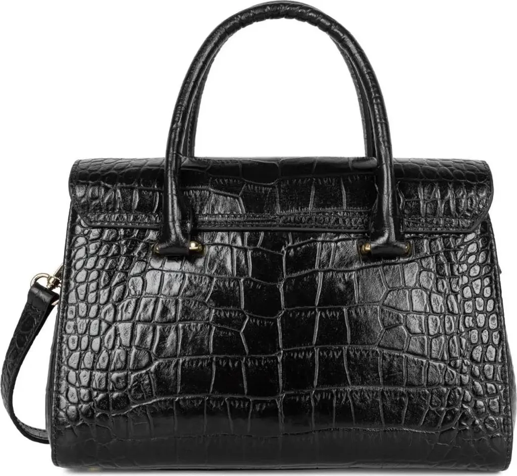 Sac à main à rabat Lancaster Exo Noir avec Fermoir Métallique Taille S