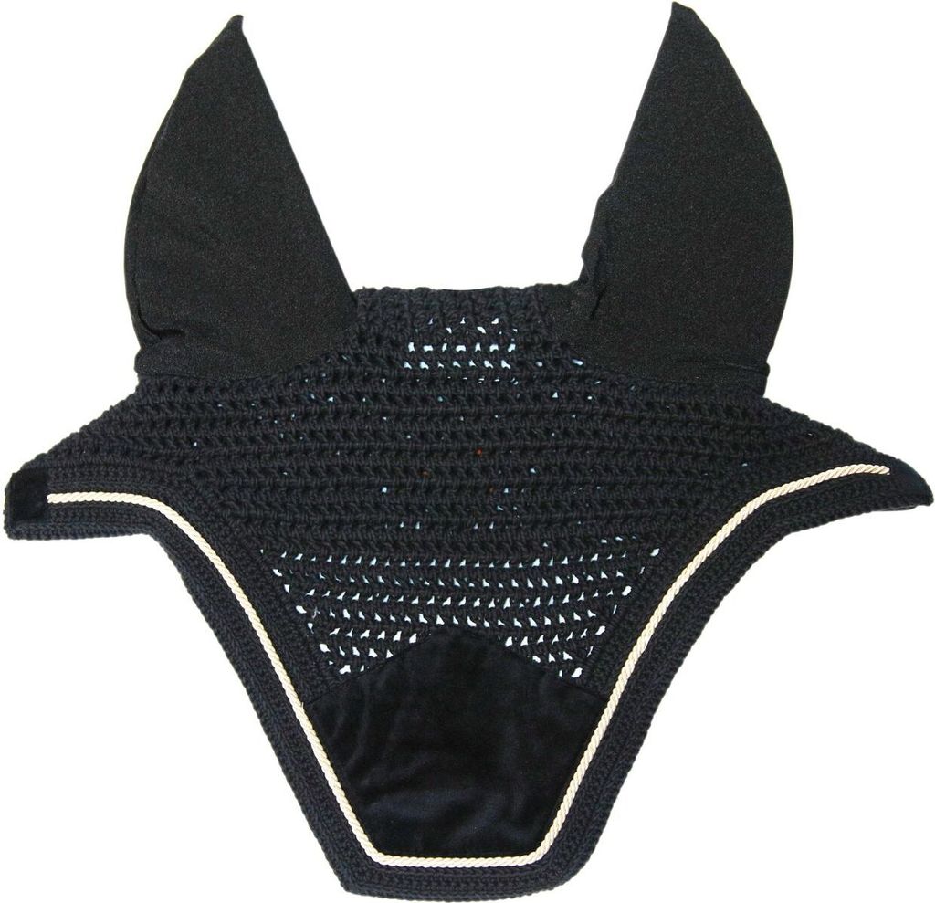 Kentucky Horsewear Fliegenmütze Wellington Basic Velvet Fliegenhaube Schwarz Cob