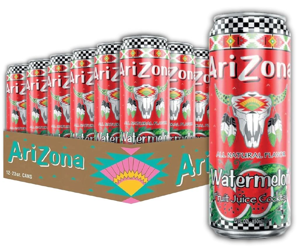 AriZona Watermelon Wassermelone – 24 x 650 ml | Erfrischungsgetränk ohne Kohlensäure | Original USA | inkl. DE-Pfand