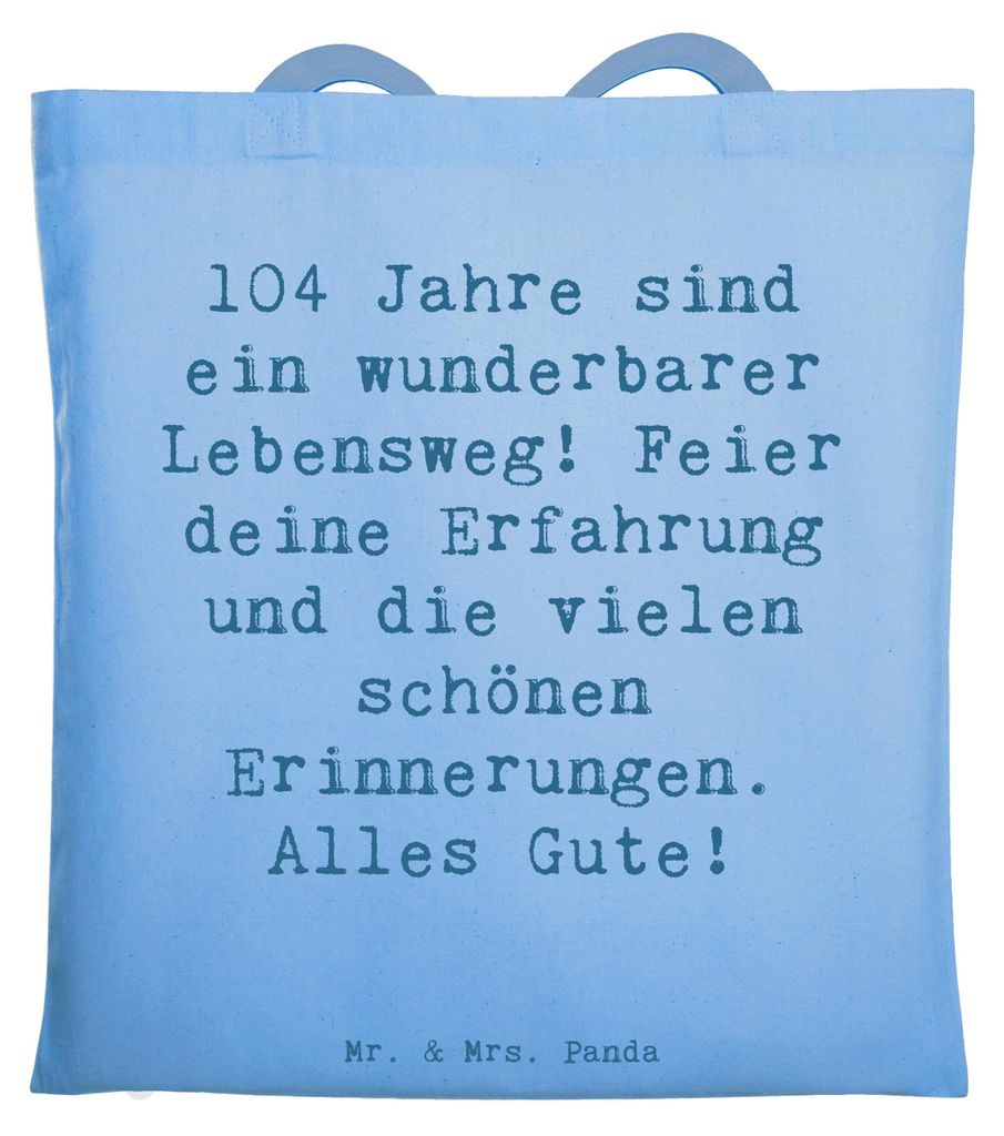 Mr. & Mrs. Panda Tote Bag Spruch 104. Geburtstag - Sky Blue Produktbild 