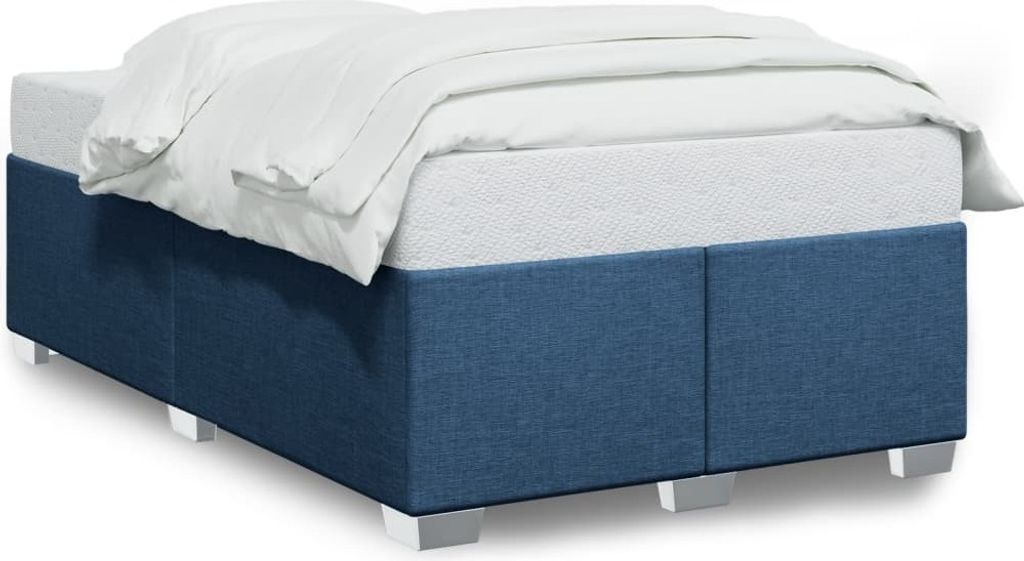vidaXL Bettgestell ohne Matratze Blau 120x190 cm Stoff