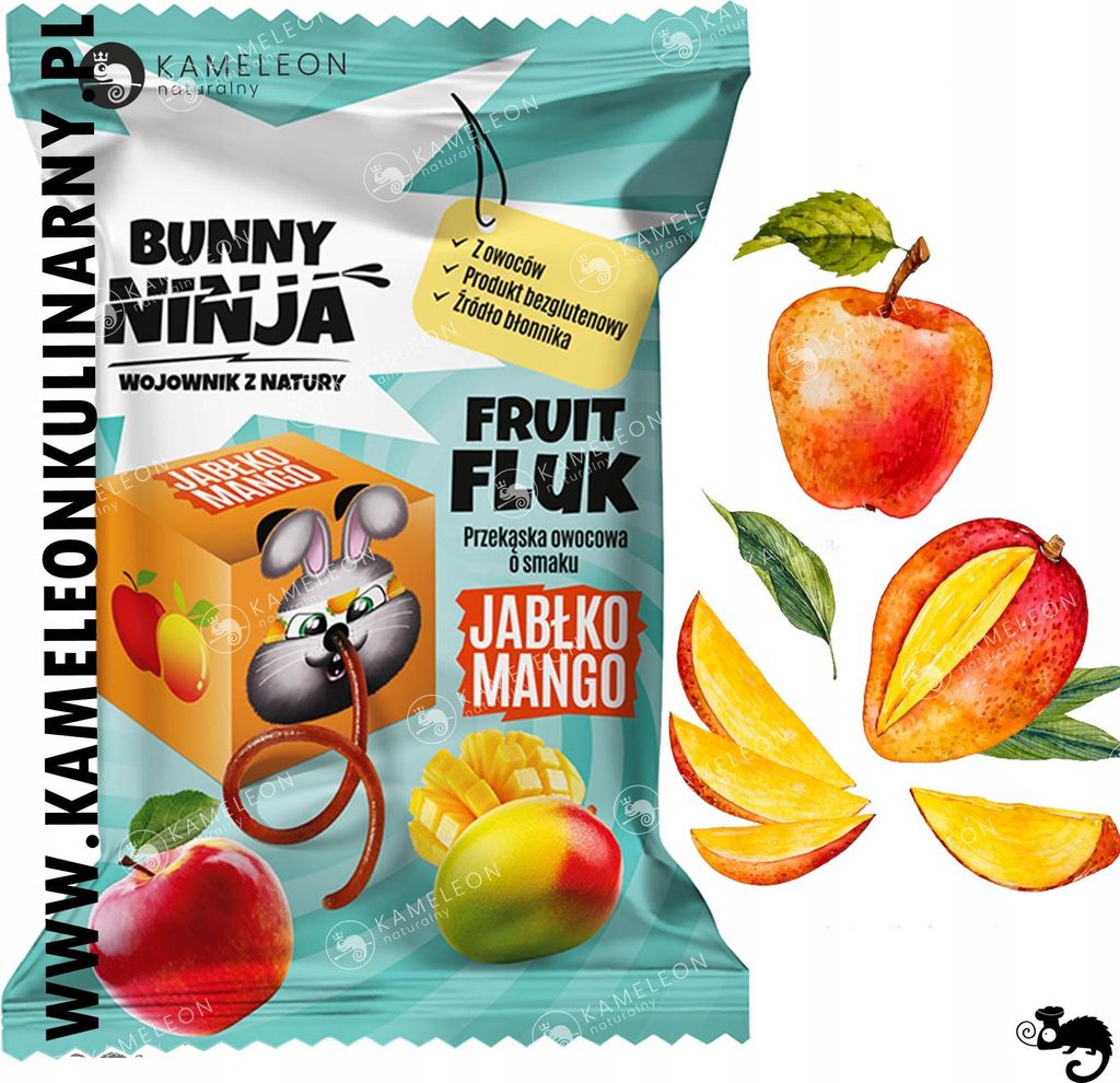 BUNNY NINJA Fruchtsnack FRUIT FLUK zuckerfrei Geschmack: APFEL MANGO 15g
