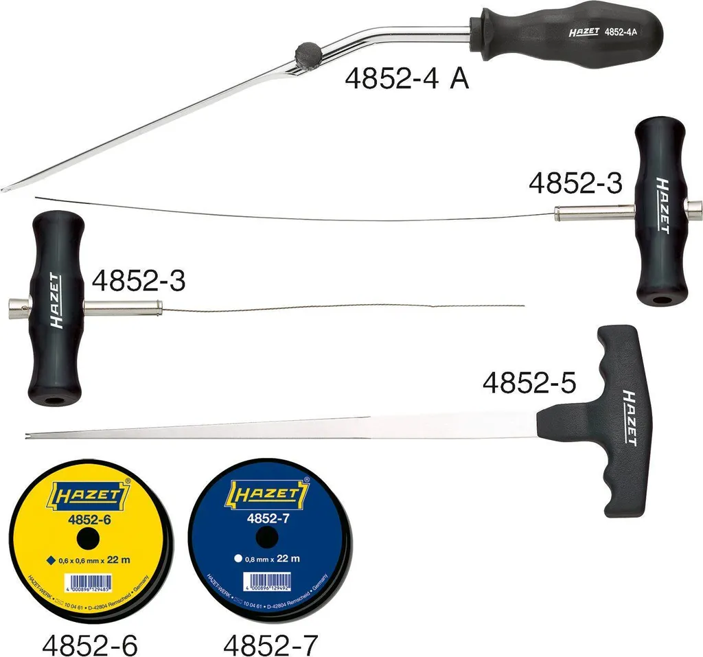 Jeu de 6 outils à vitrer HAZET 4852/6 en acier haute performance