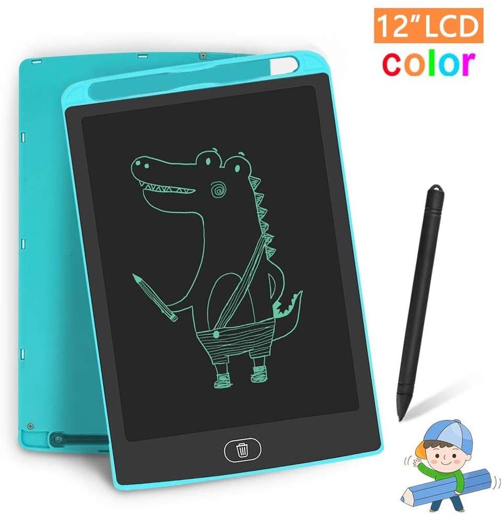 Malen Haehne 12 Zoll LCD Schreibtafel Gekritzelbrett Zeichnen Tragbares Smart Touch Grafiktablett Erwachsene Lernen Üben Blau Mini-Tafel für Kinder Elektronisches Schreiben