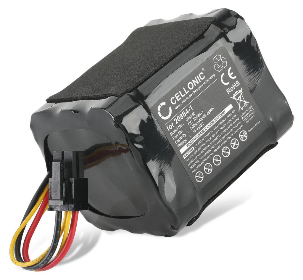 CELLONIC 1x Akku für Staubsauger Kompatibel mit Vorwerk Kobold VR200, 4NCR18650P2-C001A - (6000mAh, 14.4V)