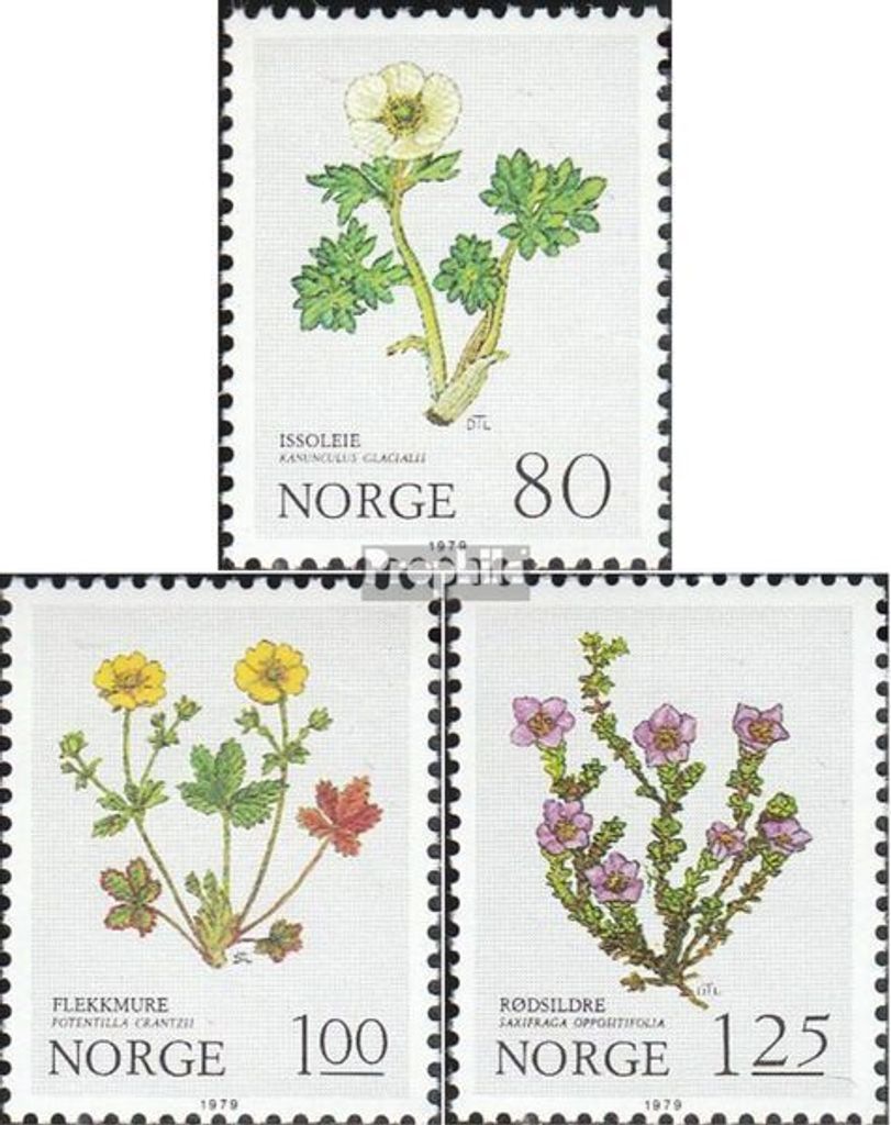 Briefmarken Norwegen 1979 Mi 806-808 (kompl.Ausg.) postfrisch Gebirgsblumen