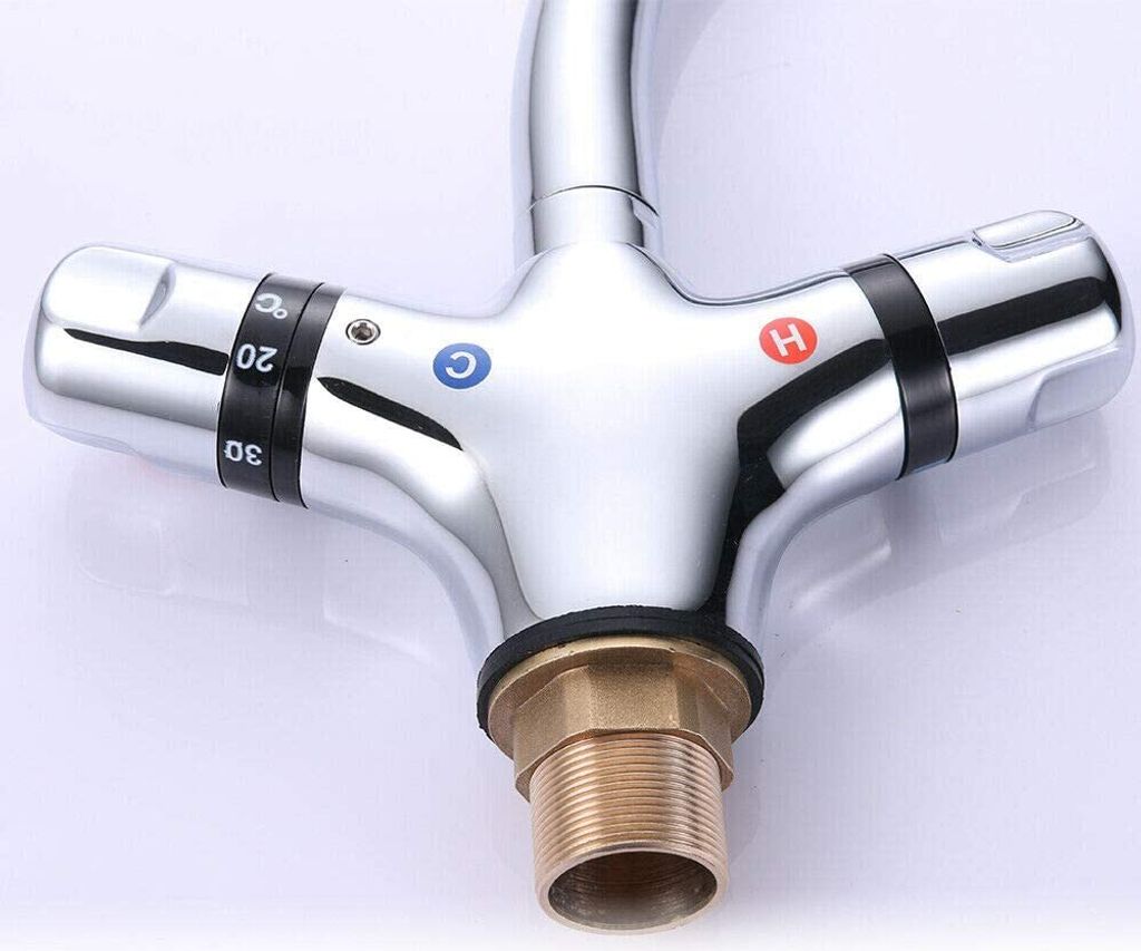 KUZOR Waschtischarmatur Centerset 2 Griffe – Gebürstetes Nickel, Schwenkbarer Auslauf Mit Pop-Up