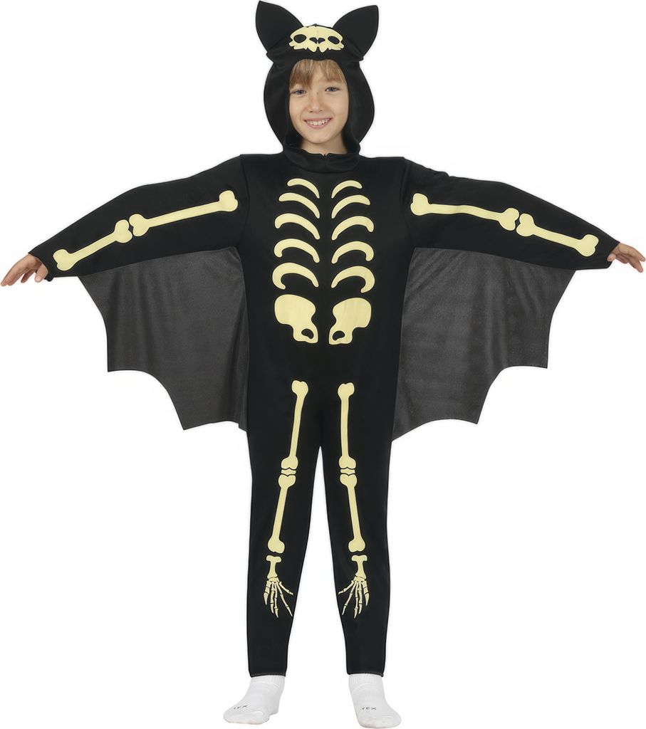 Halloween Scheletro Pipistrello Costume Bambini Cappuccio Immagine del prodotto 
