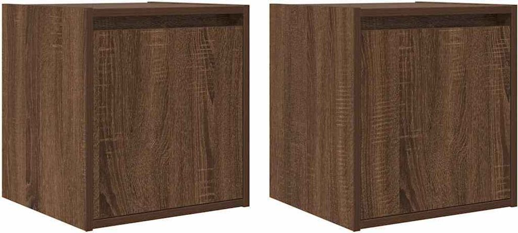 Wand-Nachttische 2 Stk. Braun Eichen-Optik 38x34x40 cm