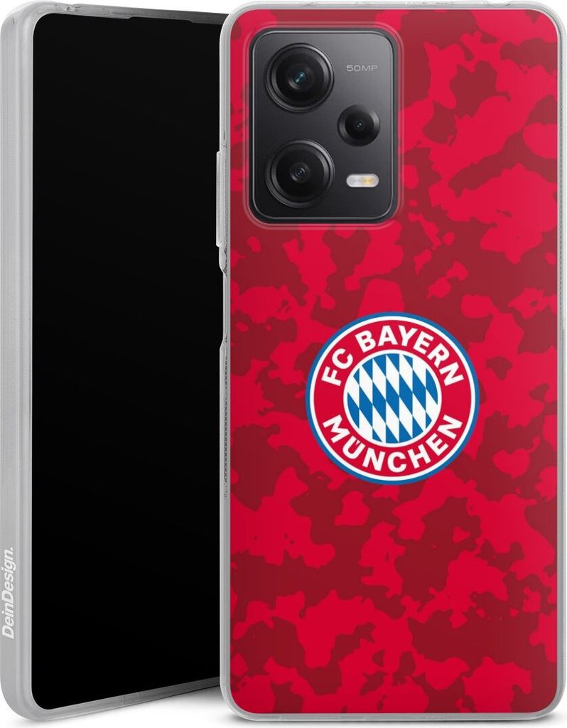 DeinDesign Handyhülle für Xiaomi Redmi Note 12 Pro 5G Silikon Hülle Case Smartphone Schutzhülle FC Bayern München Camouflage FCB